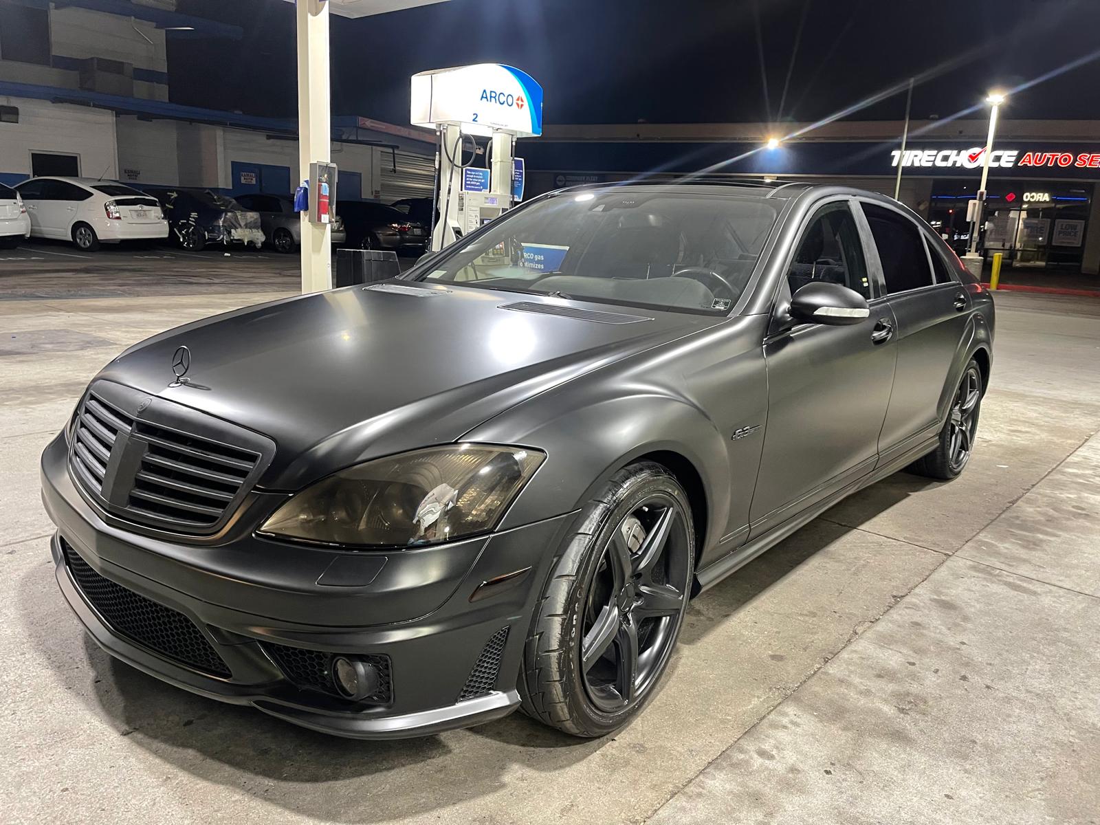 Matte-gray Mercedes-Benz S-Class with a custom finish